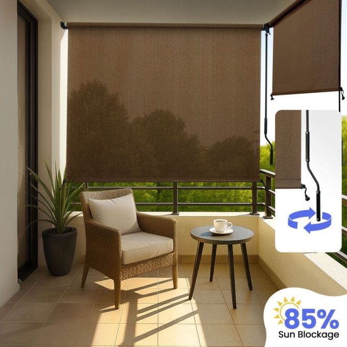 85% Sun Block Outdoor Crank Blind (HDPE)