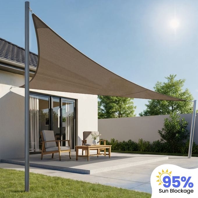 95% Sun Block Shade Sail (Three Sided)