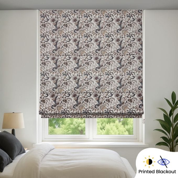 Printed Blackout Indoor Roman Blind (Foam Coated Polyester)