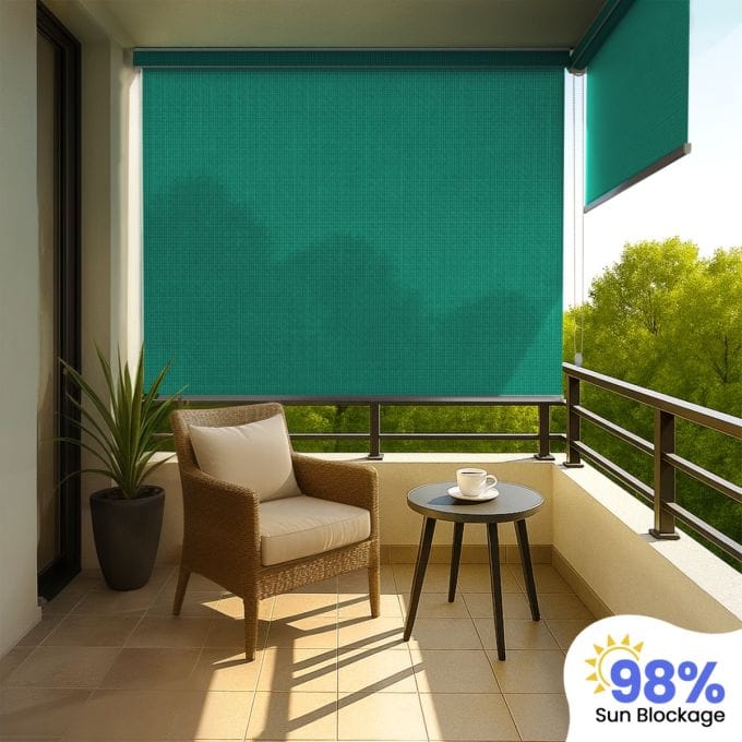 98% Sun Block Outdoor Roller Blind (HDPE)