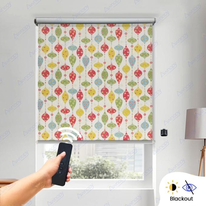 Blackout Printed Motorised Indoor Roller Blind (Form Coated Polyester) 