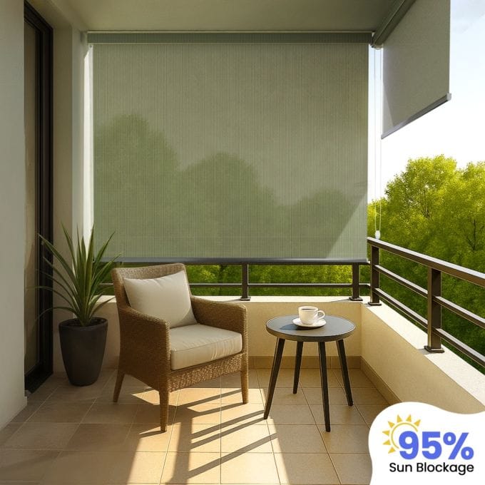 95% Sun Block Outdoor Roller Blind (HDPE)