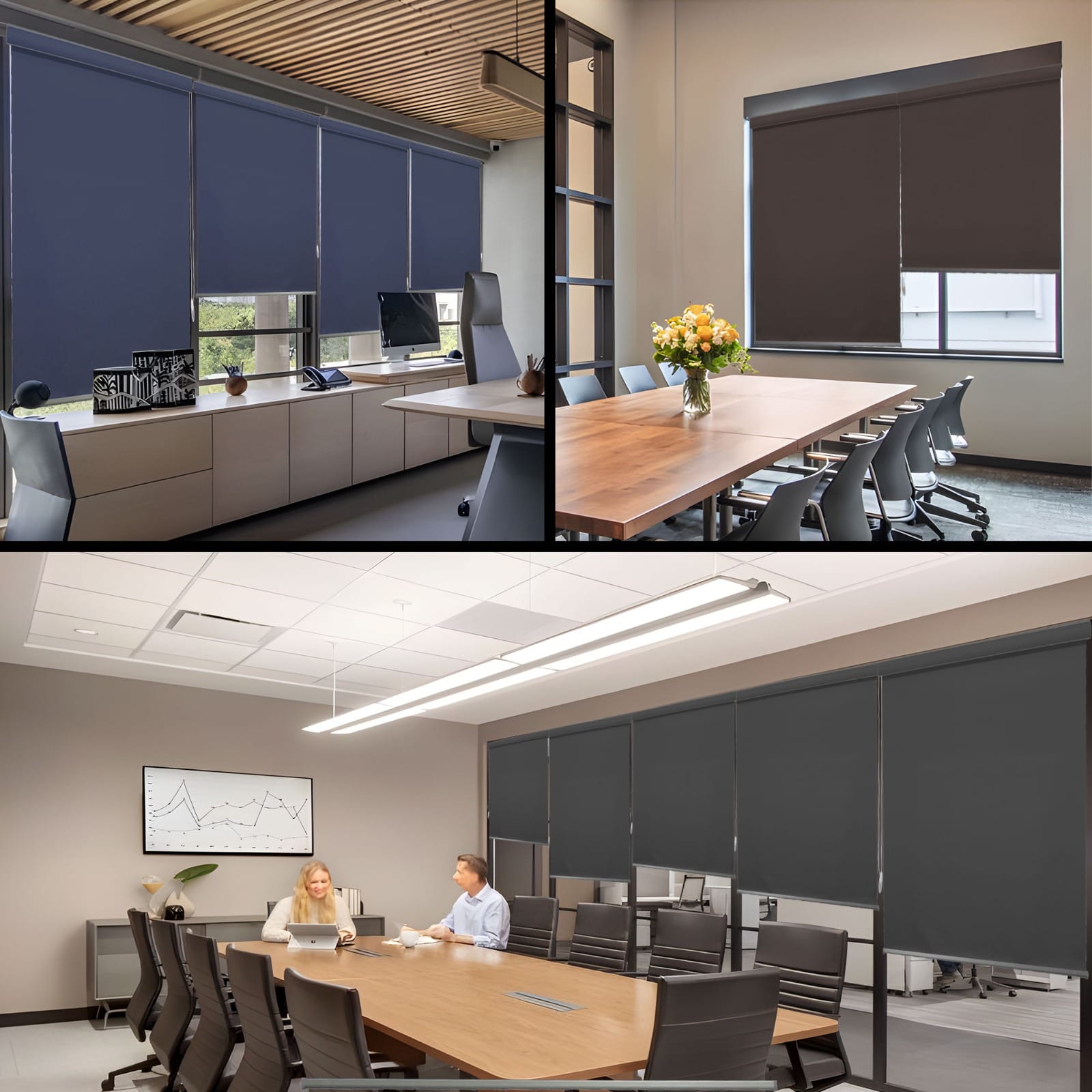 Upgrade Your Office Aesthetic with Modern Solid Blackout Blinds